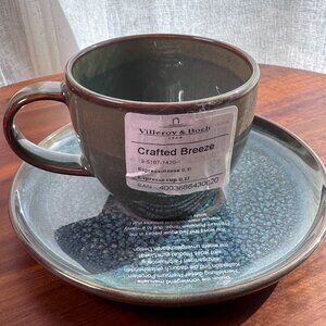 Brand New Villeroy & Boch Crafted Breeze Espresso Cup & Saucer (0.11L/ 2 oz)